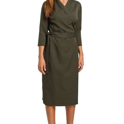 Elegant Shawl Collar Daydress