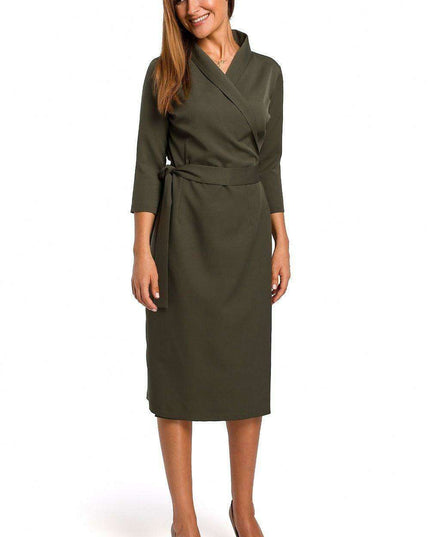 Elegant Shawl Collar Daydress