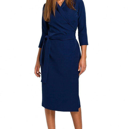 Elegant Shawl Collar Daydress