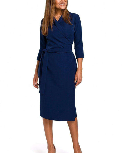 Elegant Shawl Collar Daydress