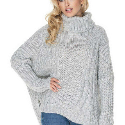 Cozy Wool Blend Oversized Sweater – Luxe Turtleneck Knitwear