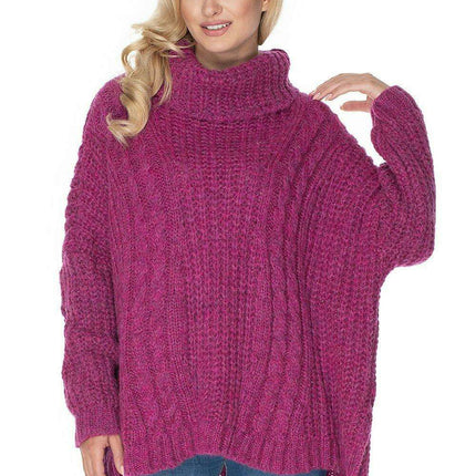 Cozy Wool Blend Oversized Sweater – Luxe Turtleneck Knitwear