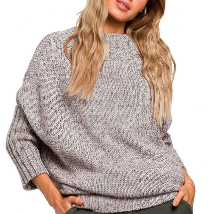 Chic Longline Fleece Sweater with Ribbed Cuffs