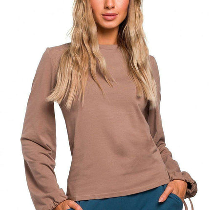 Chic Wide-Sleeve Cotton Blend Blouse