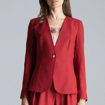 Chic Tailored Patterned Blazer with Waist Definition