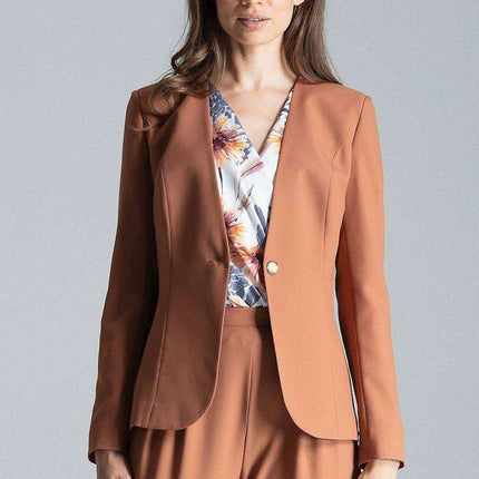Chic Tailored Patterned Blazer with Waist Definition