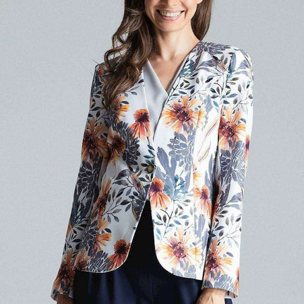 Chic Tailored Patterned Blazer with Waist Definition