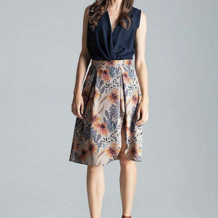 Elegant Asymmetrical Pleated Midi Skirt with Convenient Side Zipper