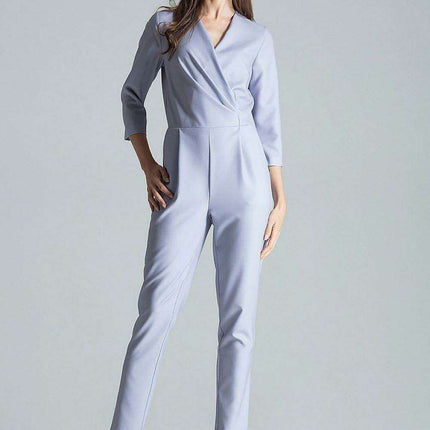 Stylish Printed Jumpsuit with Sophisticated Wrap Neckline and Fitted Waist