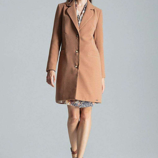 Chic Grey Mid-Length Coat with Elegant Collar and Trendy 3-Button Front Closure