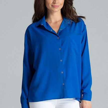 Lenitif's Chic Button-Up Relaxed Fit Long Sleeve Shirt