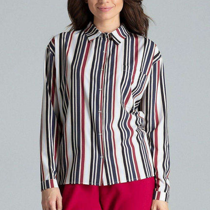 Lenitif's Chic Button-Up Relaxed Fit Long Sleeve Shirt