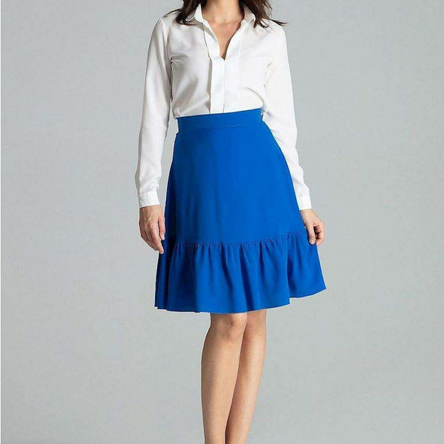 Stylish Striped Flared Skirt with Frill Detail