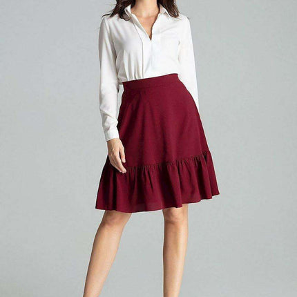 Stylish Striped Flared Skirt with Frill Detail