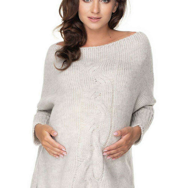 Maternity Stylish Side-Slit Knit Sweater