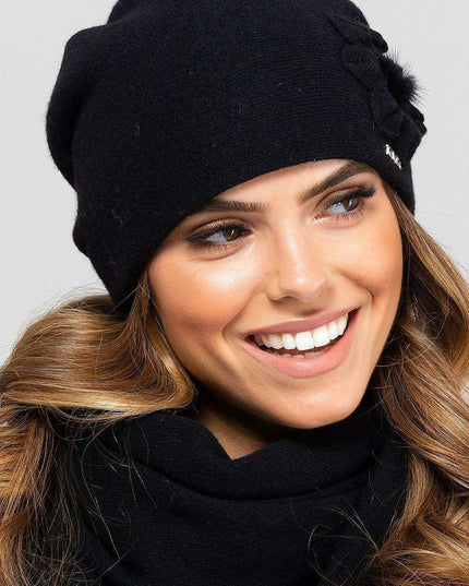 Chic Winter Floral Wool Cap for Ultimate Warmth