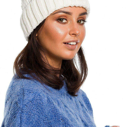 Plaid Knit Beanie with Logo Patch for Ultimate Warmth and Style