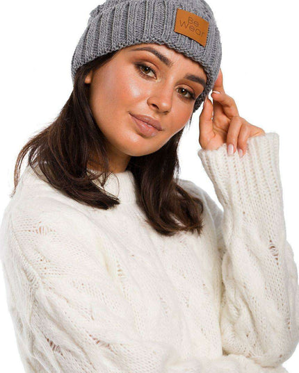 Plaid Knit Beanie with Logo Patch for Ultimate Warmth and Style