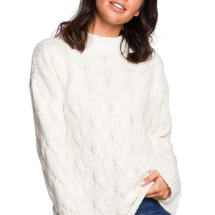 Plaid Over-the-Shoulder Knit Sweater for Cozy Winter Days