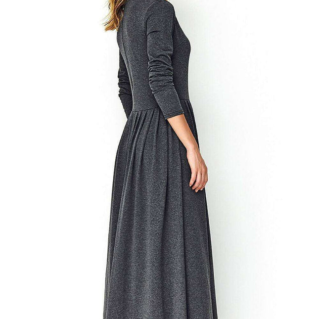 Chic Pleated Turtleneck Midi Dress for Effortless Elegance