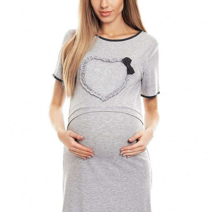 Charming Draped Heart Maternity Sleep Shirt for Moms