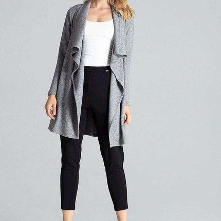 Chic Asymmetrical Black Cardigan with Practical Pockets