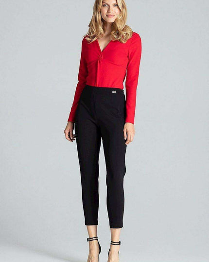 Chic Navy Long Sleeve Shapewear Bodysuit with Elegant Envelope Neckline