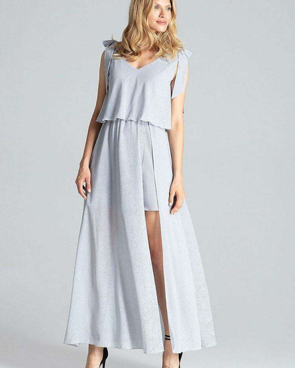 Elegant Navy Blue Sleeveless Cocktail Dress with Feminine Shoulder Ties