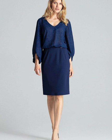 Glitzy Navy Blue Shapewear Bodysuit for Ultimate Curve Enhancement