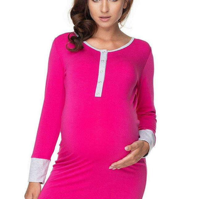 Maternity Nightgown with Stylish Nursing Access Design