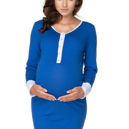 Maternity Nightgown with Stylish Nursing Access Design