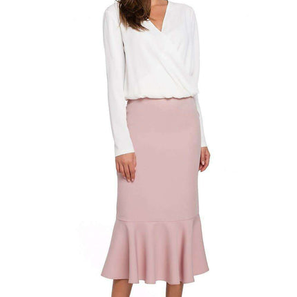 Elegant Frill Midi Skirt