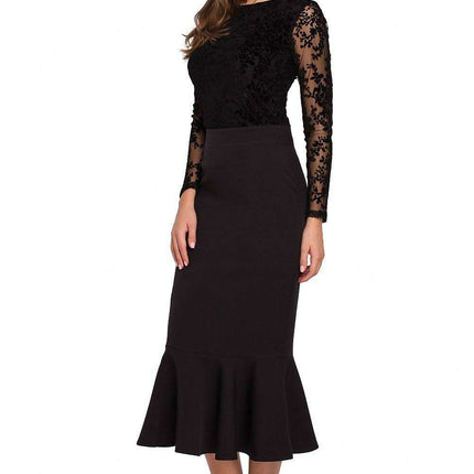Elegant Frill Midi Skirt