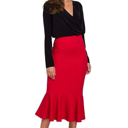 Elegant Frill Midi Skirt