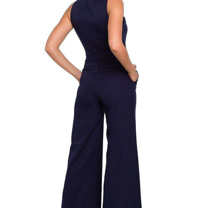 Chic Striped Jumpsuit with Crosswise Design for Stylish Events