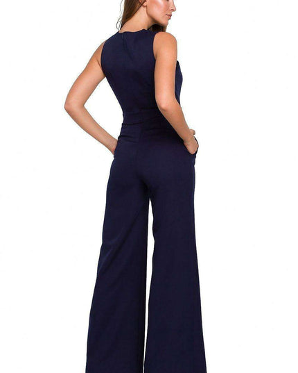Chic Striped Jumpsuit with Crosswise Design for Stylish Events