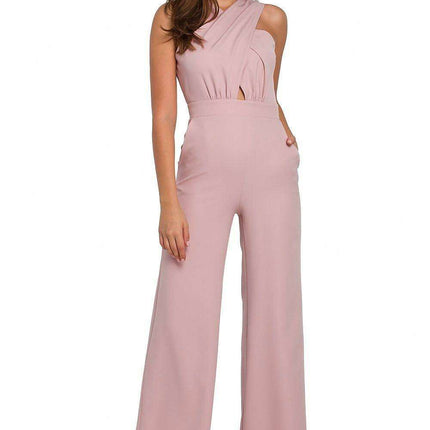 Chic Striped Jumpsuit with Crosswise Design for Stylish Events