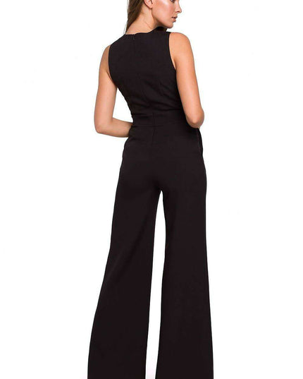 Chic Striped Jumpsuit with Crosswise Design for Stylish Events