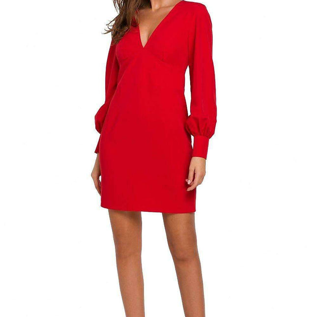 Elegant Deep V-Neck Cocktail Mini Dress