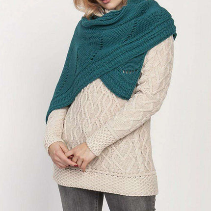 Elegant Knit Wrap - Exquisite Shawl with Detailed Patterns