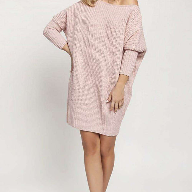 Chic Off-Shoulder Oversized Knit Sweater Tunic