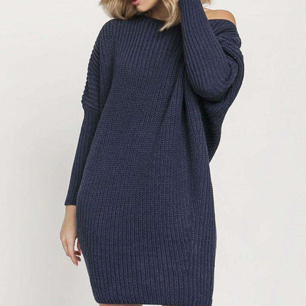 Chic Off-Shoulder Oversized Knit Sweater Tunic