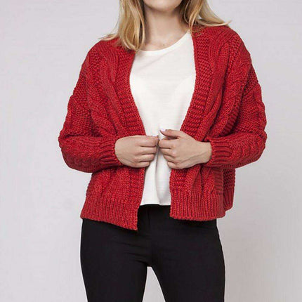 Elegant Braided Knit Cardigan MKM