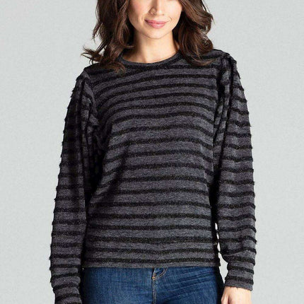 Chic Black Kimono Sleeve Knit Top