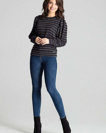 Chic Black Kimono Sleeve Knit Top