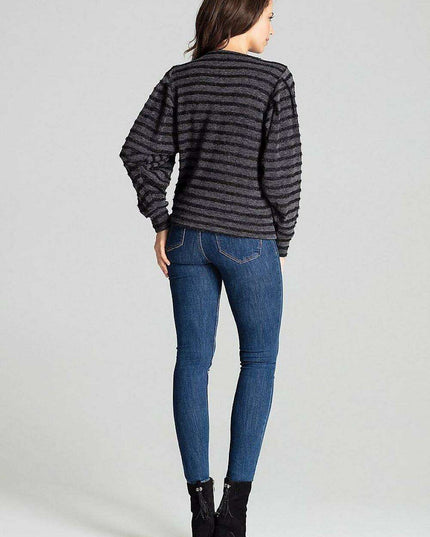 Chic Black Kimono Sleeve Knit Top