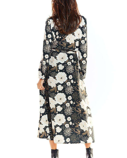 Chic Flared Maxi Dress with Adjustable Belt