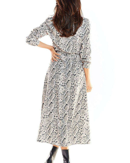 Chic Flared Maxi Dress with Adjustable Belt