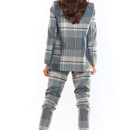 Chic Urban Checkered Blazer with European Style