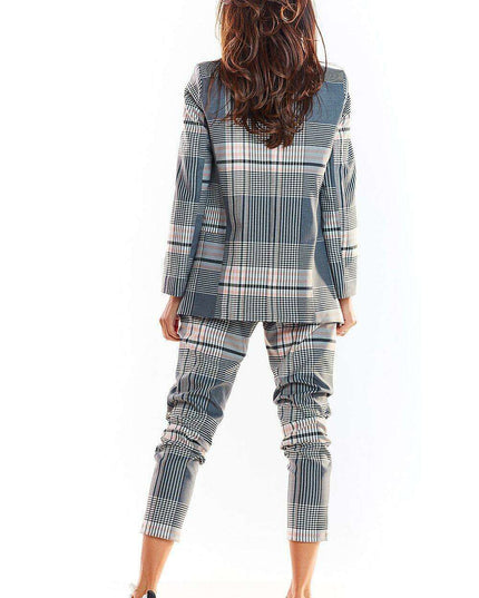 Chic Urban Checkered Blazer with European Style